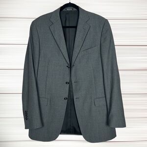 Brunelli with Tessilstrona Italy Men’s 100% Wool Gray Suit Jacket Blazer 42L